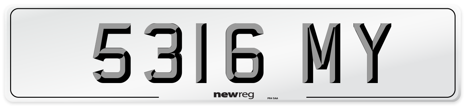 5316 MY Number Plate from New Reg